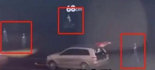 汽车雷达在无人陵园内显示全是人影